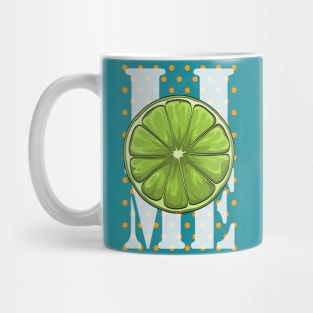 Lime fruit Retro Poster Mug